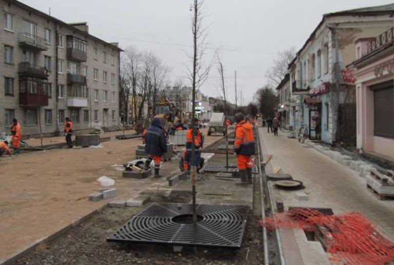 Строительство новой пешеходной зоны на Соборной улице